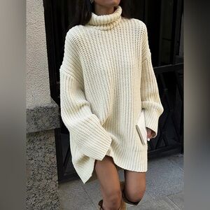 NWT Commense Minimalism Turtleneck Short Sweater Dress